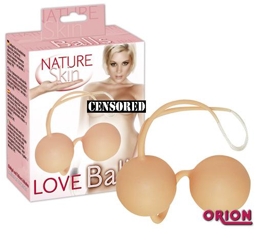 Шарики вагинальные Nature Skin  Loveballs (телесные)