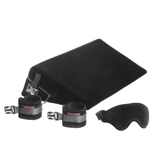 13666101 - Подушка для любви Liberator Retail Black Label Wedge малая с креплениями+смазка, черная, микрофибра | Казанова 69