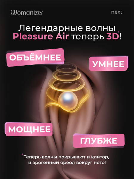 WZNE1SG4 - Бесконтактный клиторальный стимулятор Womanizer Next темно-розовый | Казанова 69