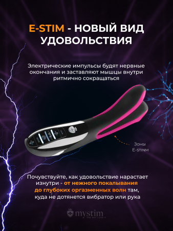 46877 - Вибратор Mystim Tingling Aparte eStim с электростимуляцией, черный | Казанова 69