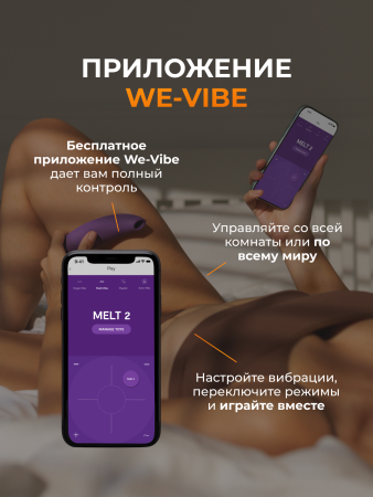 SNEL2SG4 - Бесконтактный клиторальный стимулятор We-Vibe Melt 2 фиолетовый | Казанова 69