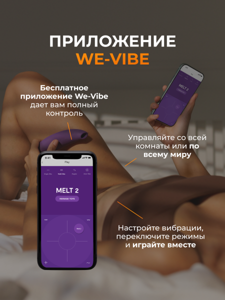 SNEL2SG4 - Бесконтактный клиторальный стимулятор We-Vibe Melt 2 фиолетовый | Казанова 69