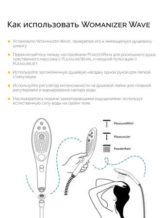 26807670 - Насадка для душа Womanizer Wave черная | Казанова 69