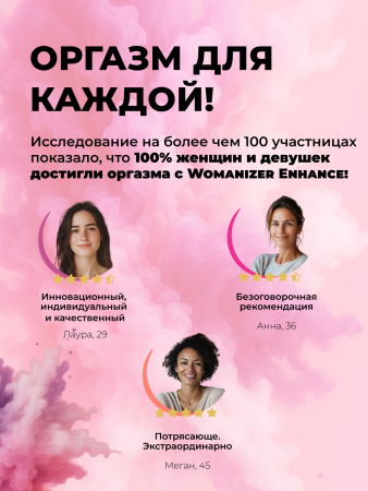 WZSN1SG9 - Бесконтактный клиторальный стимулятор Womanizer Enhance с вибрацией, черный | Казанова 69