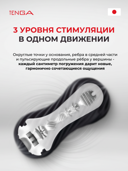 FLX-002 - Мастурбатор Tenga Flex Rocky Black | Казанова 69