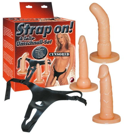 Набор фаллоимитаторов на трусах STRAP ON!