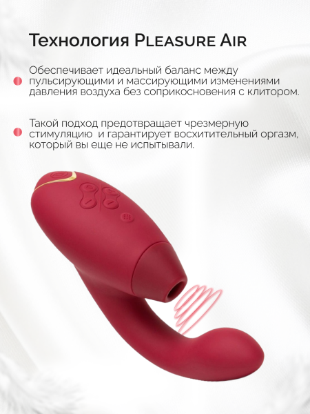 WZ142SG7 - Бесконтактный клиторальный стимулятор Womanizer Duo 2 бордовый | Казанова 69