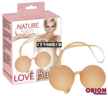 Шарики вагинальные Nature Skin  Loveballs (телесные)