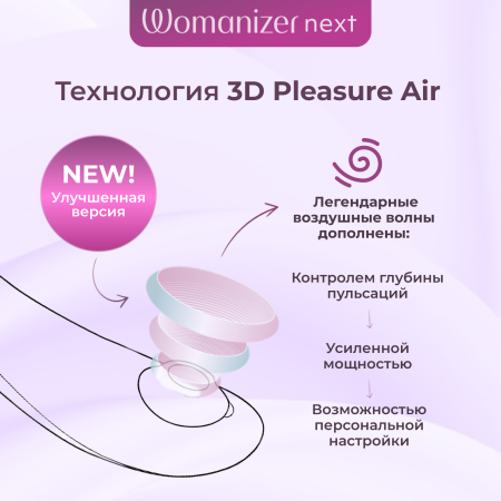 WZNT1SG8 - Бесконтактный клиторальный стимулятор Womanizer Next цвет шалфея | Казанова 69