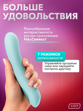 11044 - Интерактивный вибратор Kiiroo Pearl2+ бирюзовый | Казанова 69
