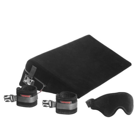 13666101 - Подушка для любви Liberator Retail Black Label Wedge малая с креплениями+смазка, черная, микрофибра | Казанова 69