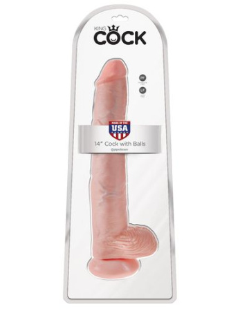 553421 - Фаллоимитатор PipeDream King Cock реалистик с мошонкой на присоске, телесный, 35,5 см | Казанова 69